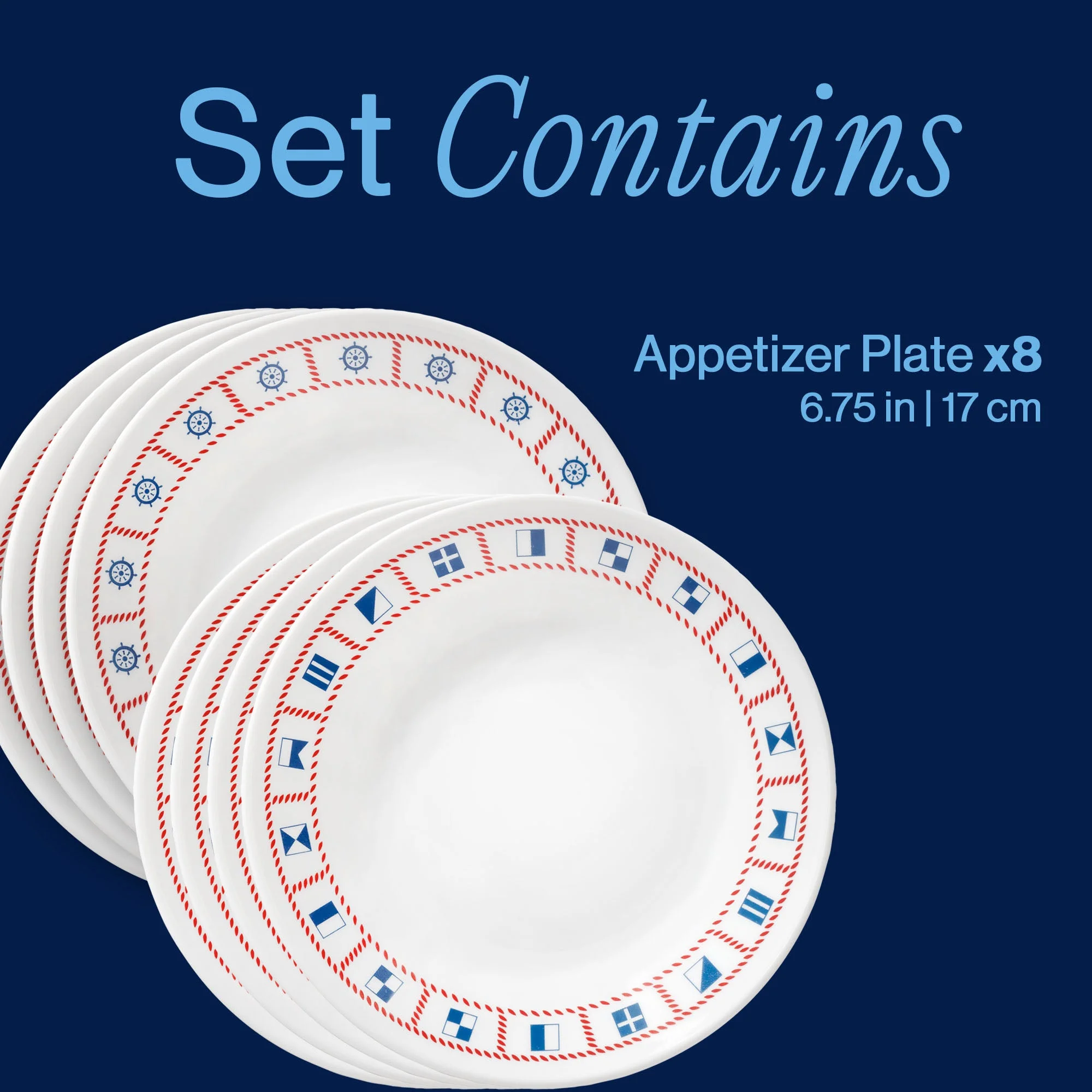 Corelle® Versatile Sailing Away 6.75 Appetizer Plate, 8-pack - Image 3