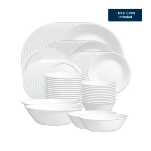 Corelle® Versatile Winter Frost White Dinnerware Set – Service for 12 + Meal Bowls