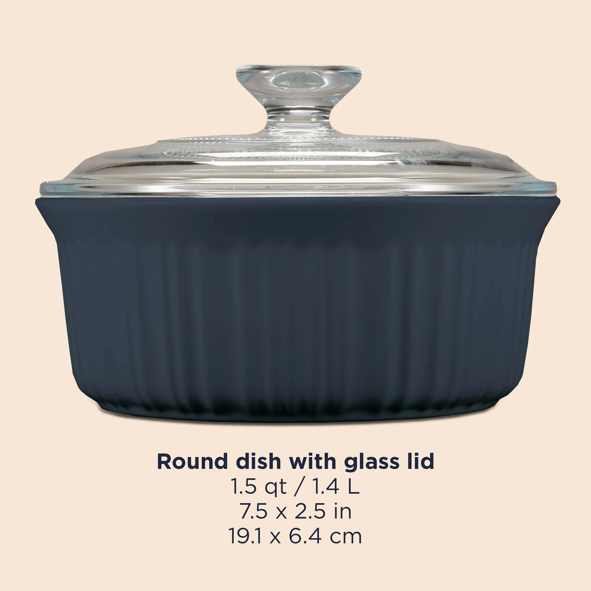 Corelle Corningware CorningWare® French Colors 1.5-quart Round Baking Dish, Navy - Image 4