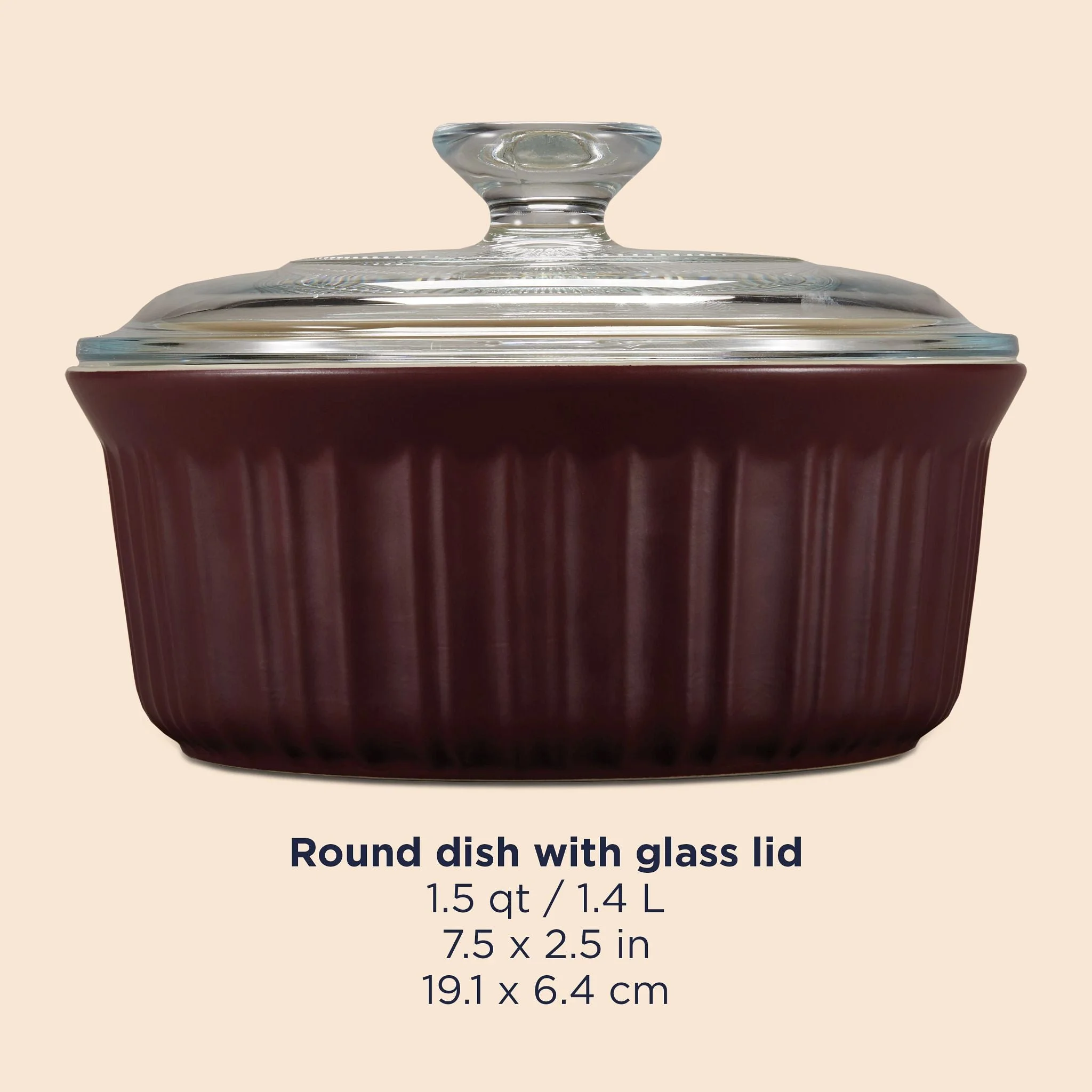 Corelle Corningware CorningWare® French Colors 1.5-quart Round Baking Dish, Cabernet - Image 5